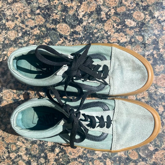 rare vans old skool - seafoam green black and brown gum - unisex - Picture 3 of 6